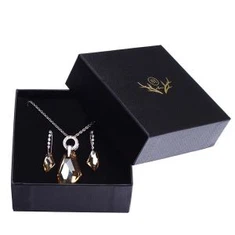 Boîte de bijoux noir bijoux boîte pour colliers cadeau pendant emballage